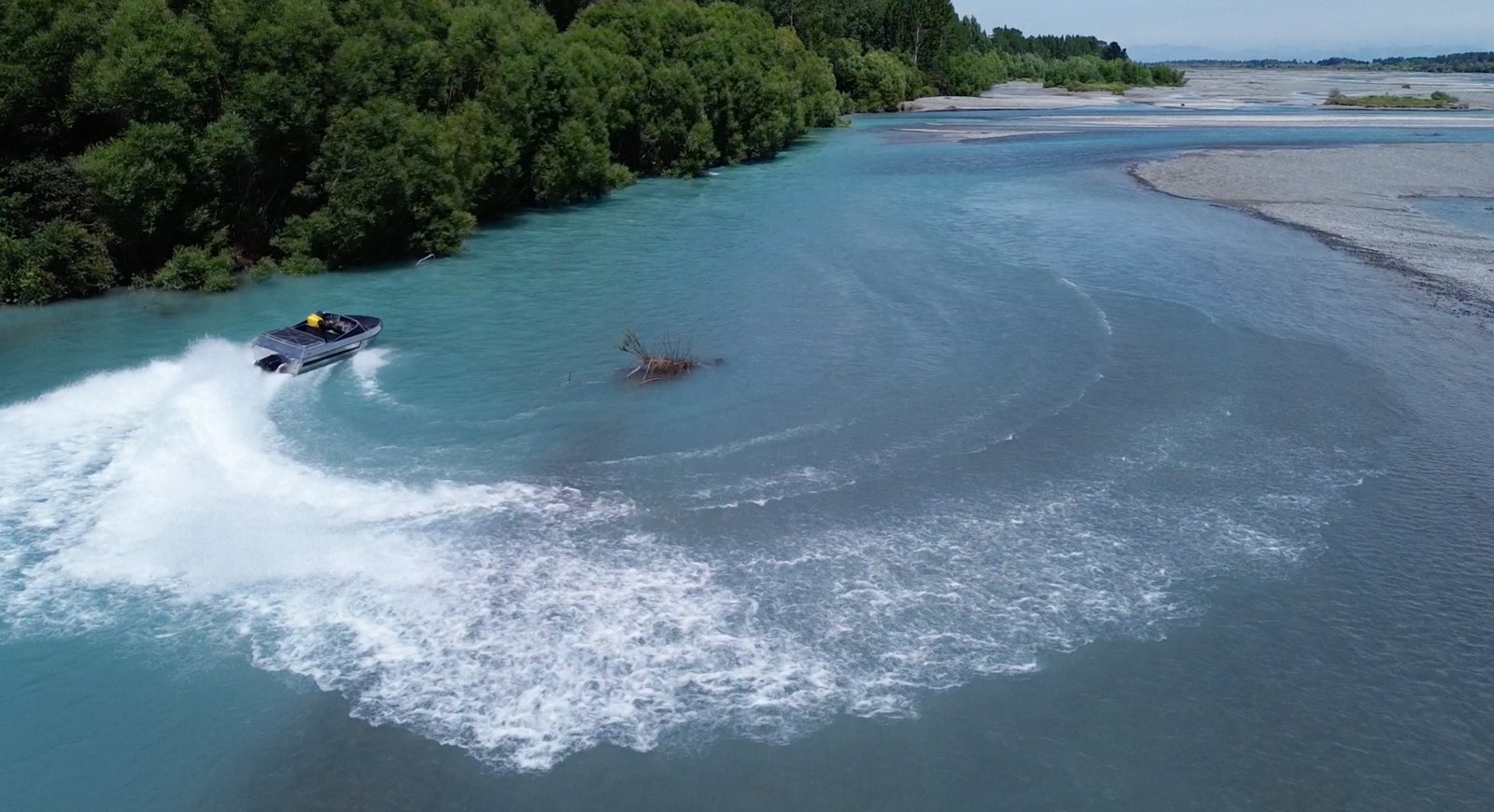 A rare jet boat from the air
